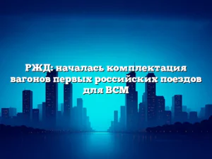 РЖД: началась комплектация вагонов первых российских поездов для ВСМ