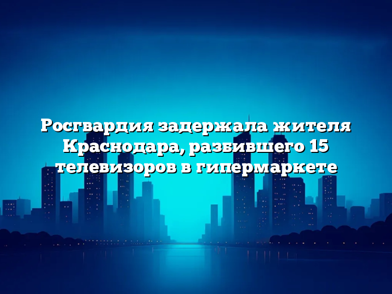 Росгвардия задержала жителя Краснодара, разбившего 15 телевизоров в гипермаркете