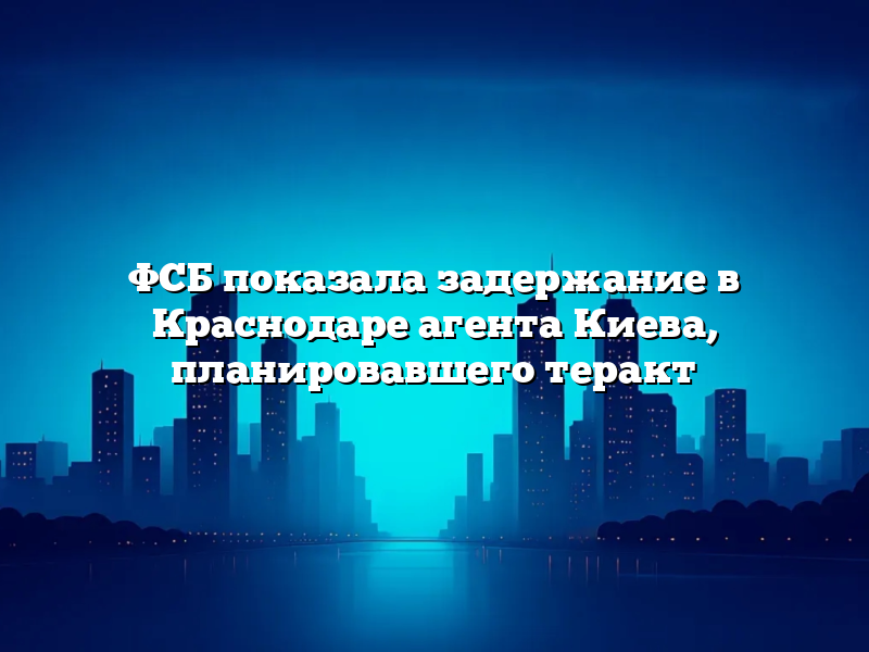 ФСБ показала задержание в Краснодаре агента Киева, планировавшего теракт