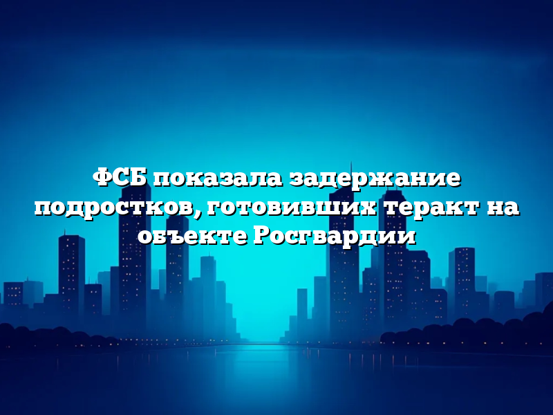 ФСБ показала задержание подростков, готовивших теракт на объекте Росгвардии