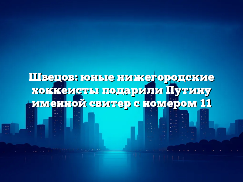 Швецов: юные нижегородские хоккеисты подарили Путину именной свитер с номером 11